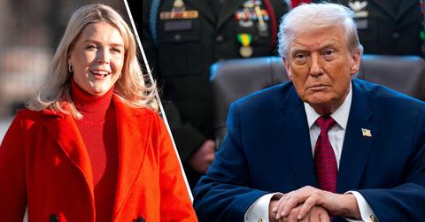 Composite photo of Karoline Leavitt and Donald Trump.