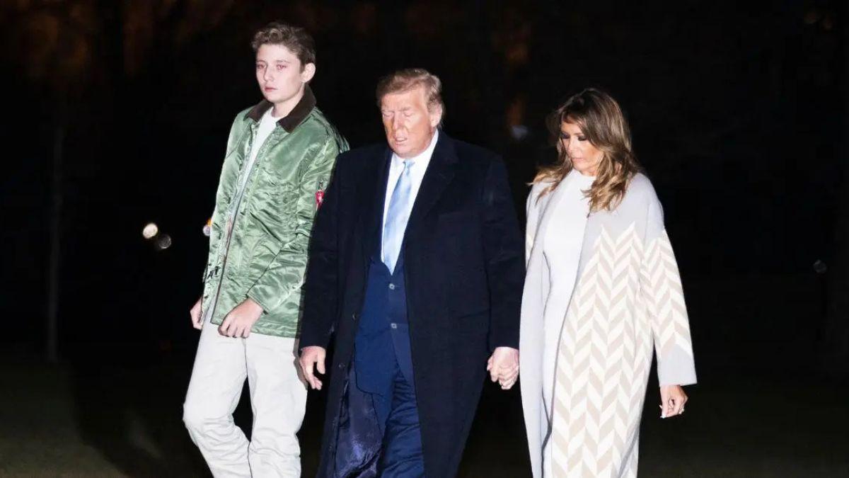 Photo of The identify of Barron Trump's girlfriend remains unknown.
