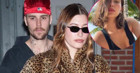 image of Hailey bieber and Justin bieber and inset of Hailey bieber