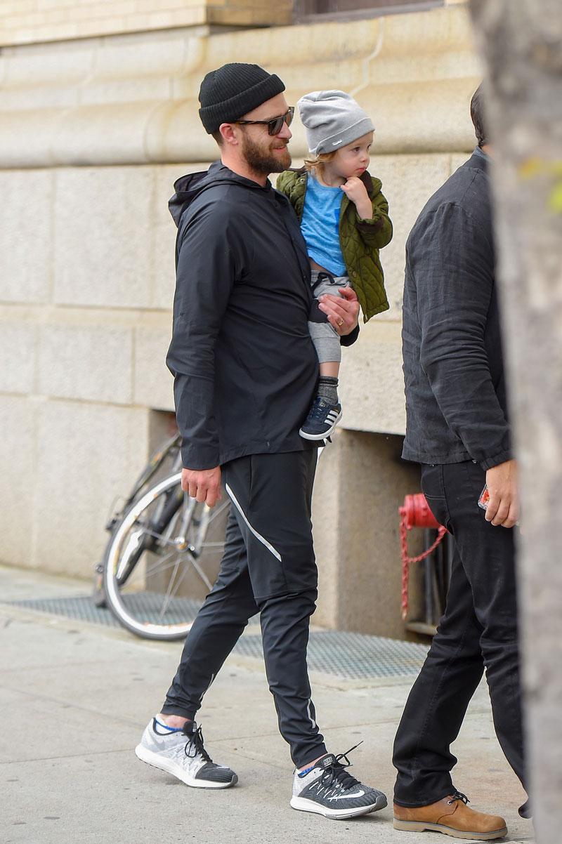 Justin Timberlake and Son Silas Step Out in Matching Beanies!