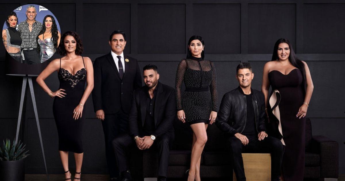 Composite photo of Shahs of Sunset cast and Golnesa Gharachedaghi, Reza Farahan and Mercedes Javid.