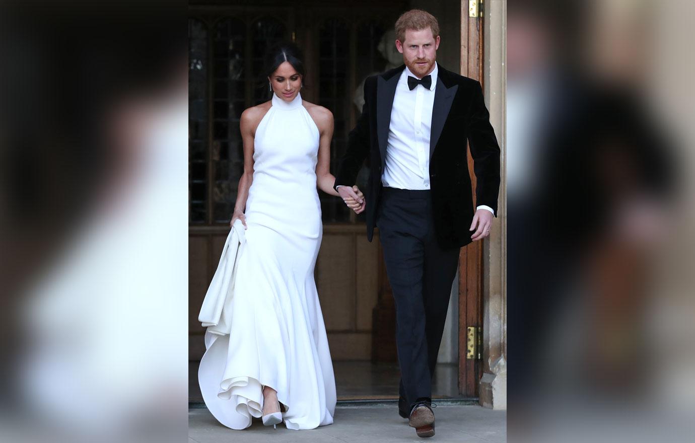 The Duke and Duchess of Sussex drive in an electric Jaguar car