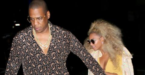 Jay Z escorts Beyonce into her Soul Train Themed Birthday Party