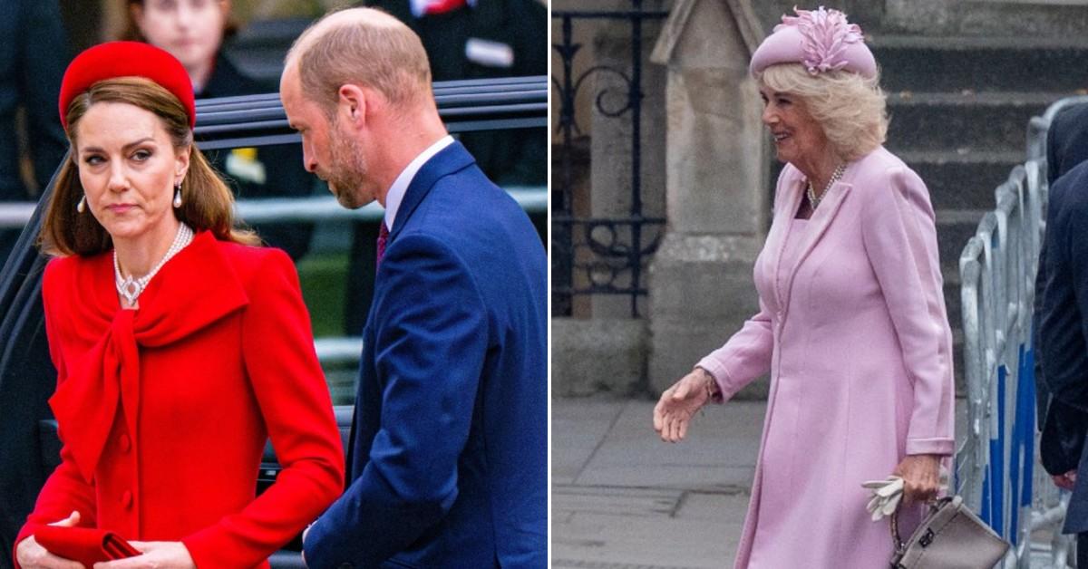 Photo of Kate Middleton, Prince William and Queen Camilla.