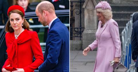 Photo of Kate Middleton, Prince William and Queen Camilla.