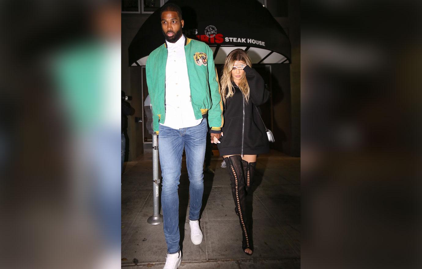 Tristan Thompson and Khloe Kardashian exit date night hand in hand