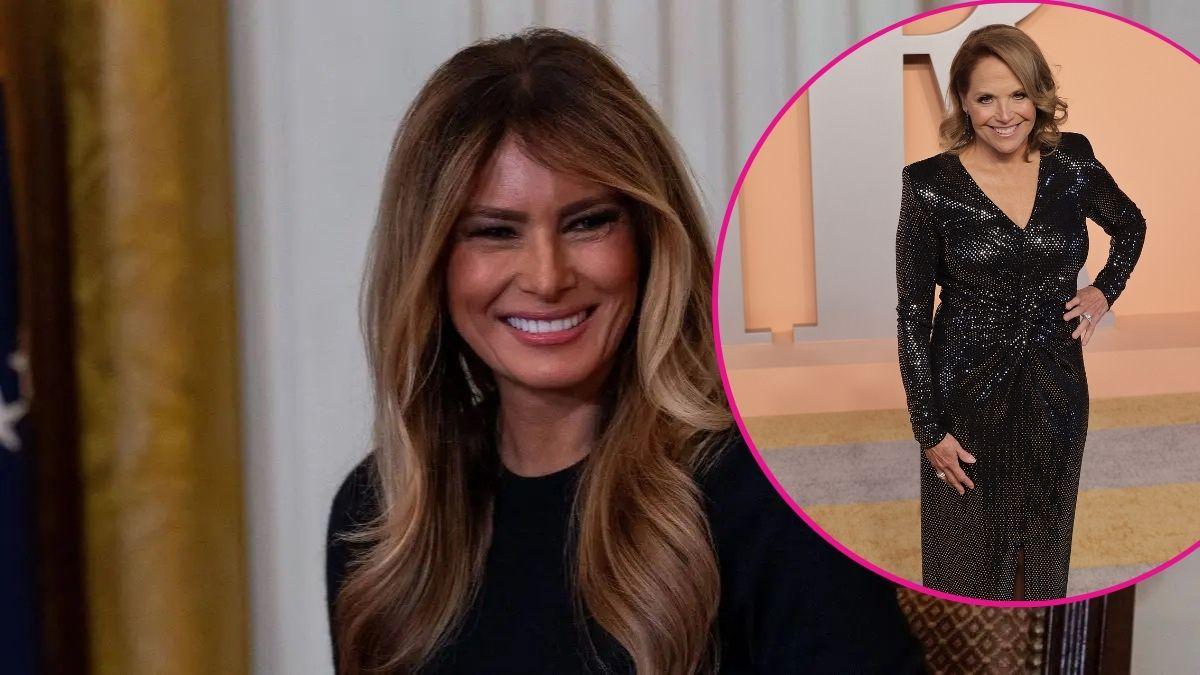 image and inset of Melania trump and Katie couric