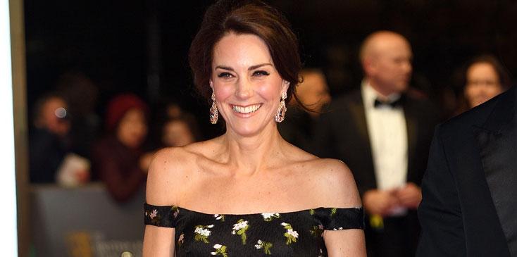 Kate Middleton BAFTA Gown Prince William Long