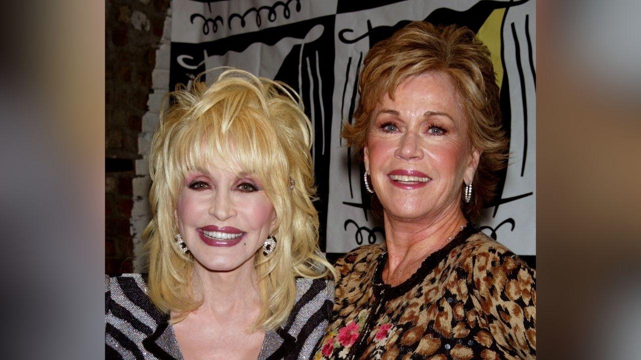 image of Jane Fonda became emotional while discussing Dolly Parton on the day of the country icon's funeral.