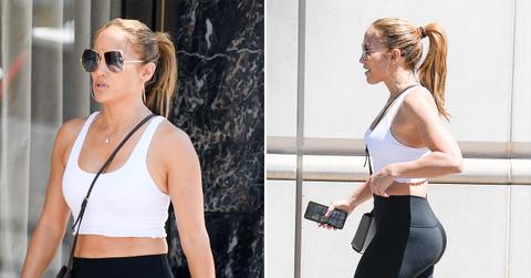 jennifer lopez heads out shopping workout clothes ok