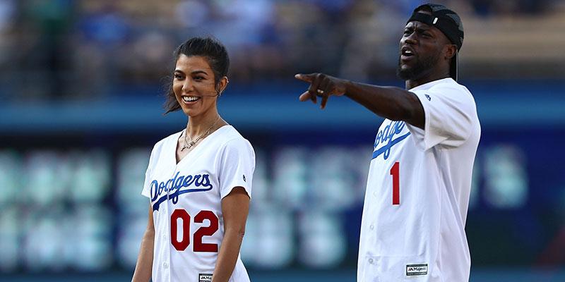 Kourtney Kardashian, Kevin Hart Throw Out Dodgers First Pitch: Pics