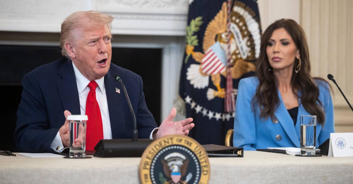 Image of Donald Trump was accused of wanting to fire Kristi Noem over her alleged affair.