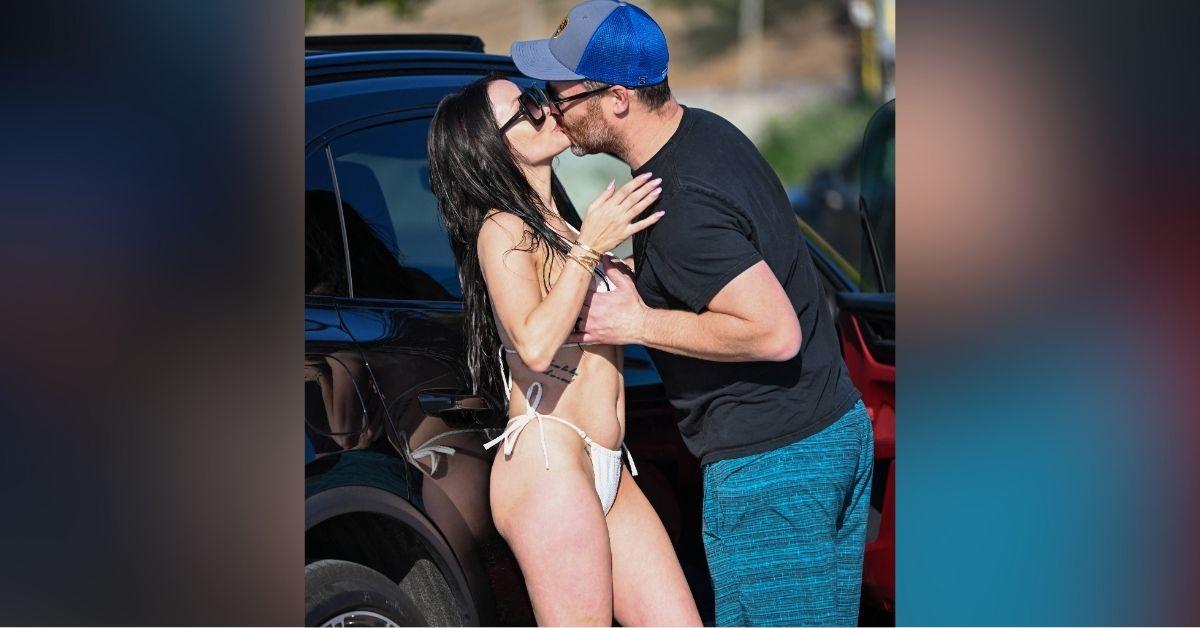 image of Courtney Stodden and Jared Safier showed PDA during a beach outing.