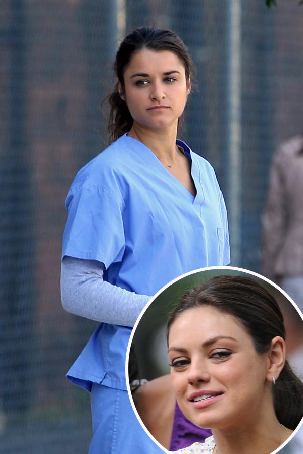 British stunt double Kachina Dechert, who performs stunts for actress Mila Kunis, shows off her killer figure in a pair of hot pants and a loose t shirt before changing into hospital scrubs on The Ang