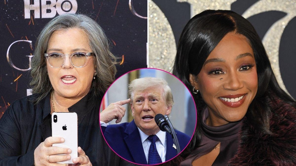 Composite photo of Rosie O’Donnell, Donald Trump and Tiffany Haddish.