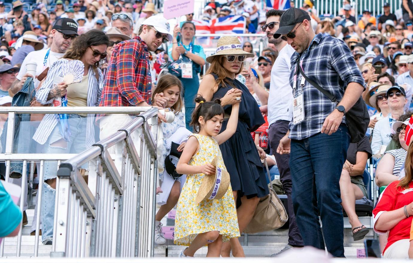 Ryan Gosling & Eva Mendes Take Kids To 2024 Paris Olympics: Photos