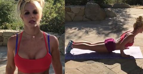Britney spears workout video showcases boobs 2