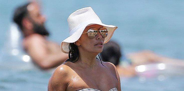 *EXCLUSIVE* Eva Longoria slips into a sexy one piece bikini in Maui