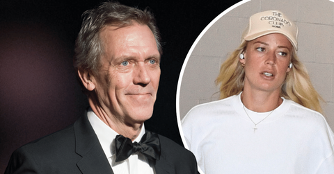 Composite photo of Hugh Laurie and Sophie Cunningham.