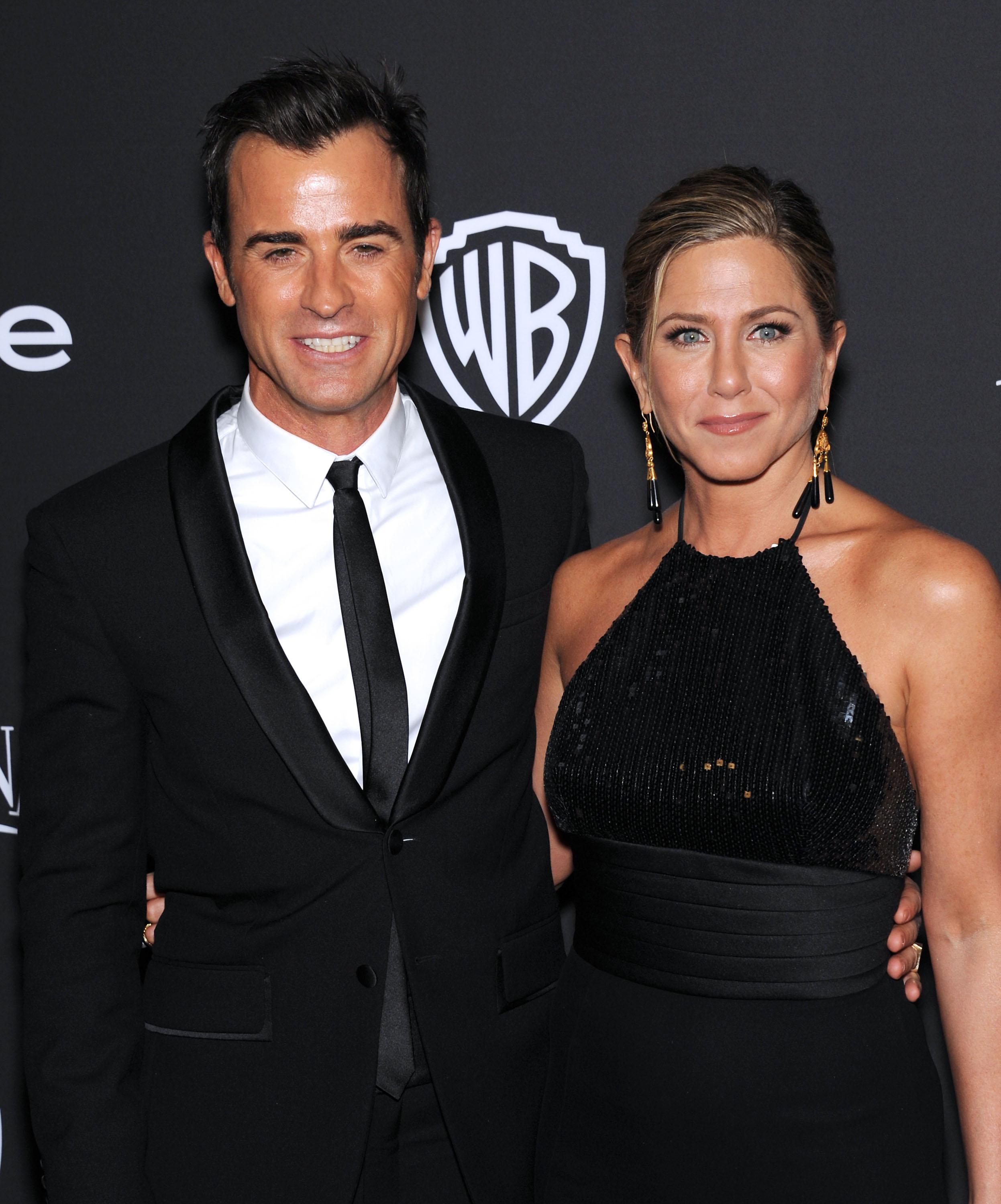 Jennifer Aniston and Justin Theroux attend the WB InStyle Golden Globe After Party