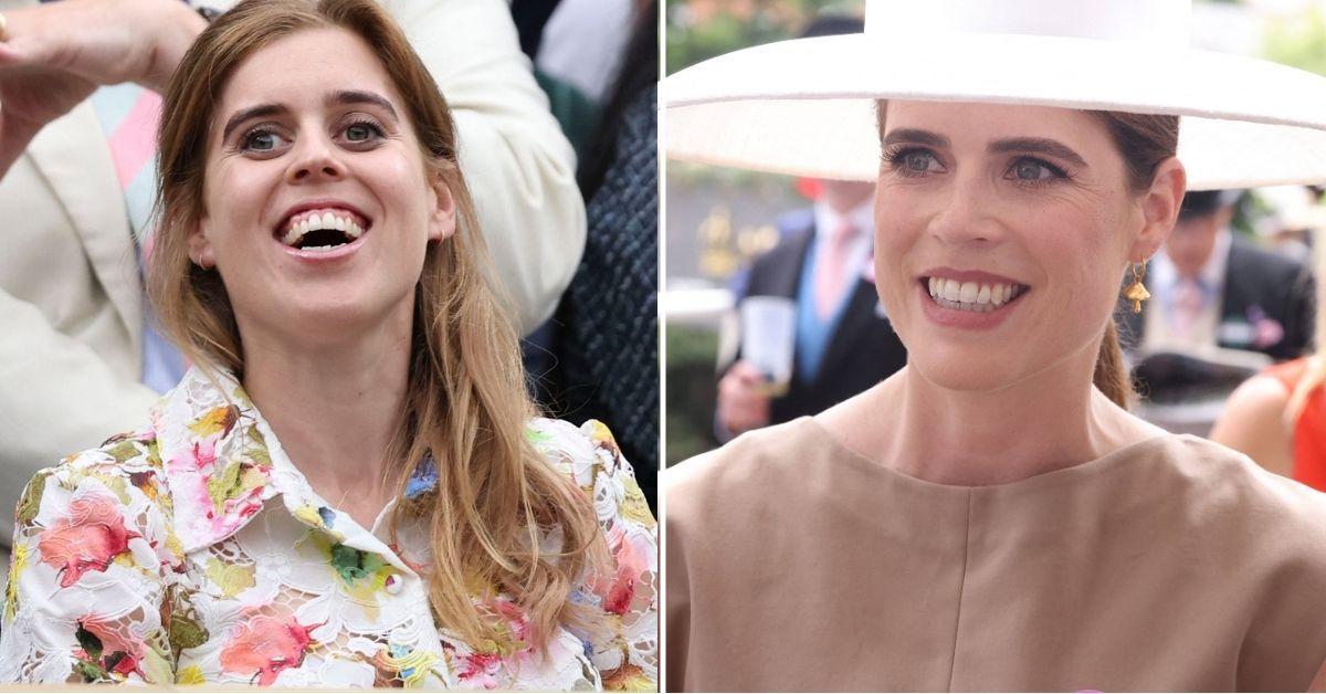 Split photo of Princesses Beatrice and Eugenie