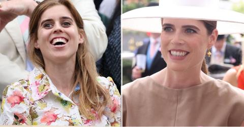 Split photo of Princesses Beatrice and Eugenie