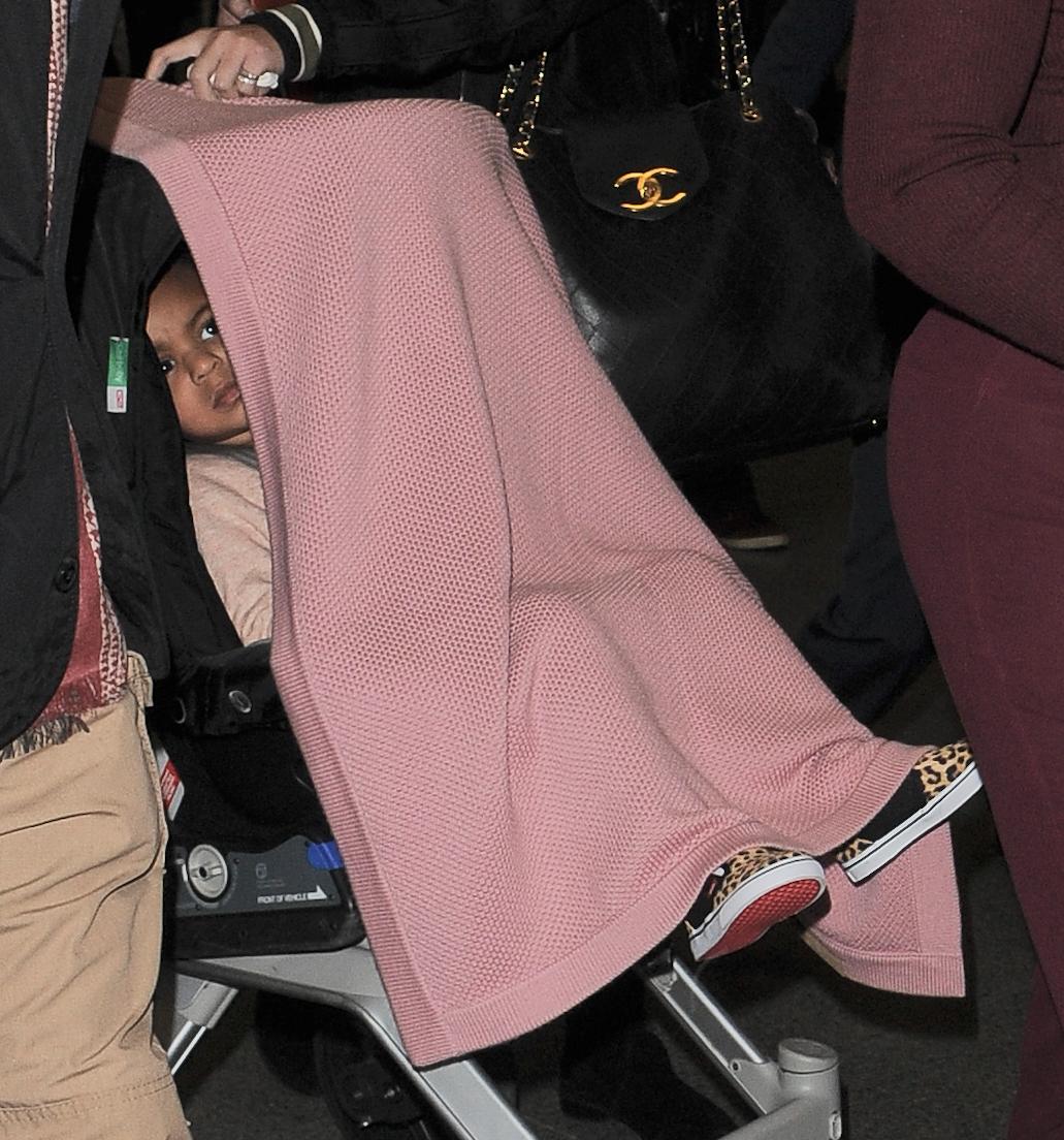 Beyonce, Jay Z and daughter Blue Ivy pictured arriving at St Pancras