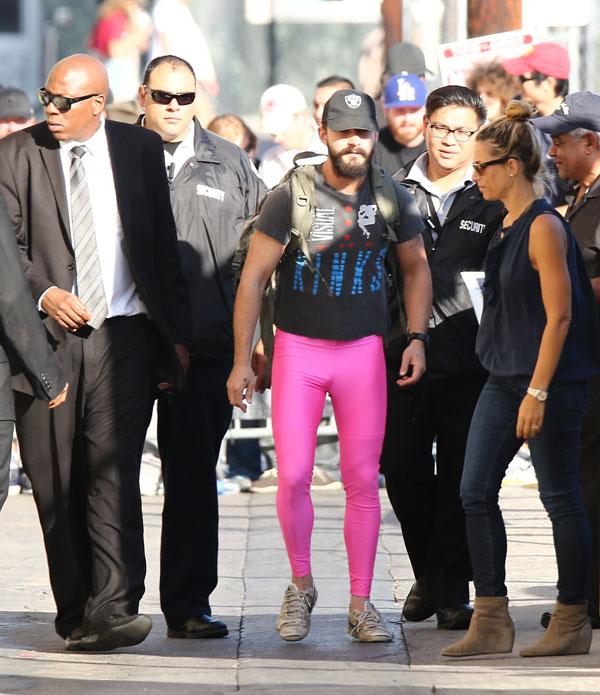 Hot Pants! Shia LaBeouf Wears Pink Leggings on His Way to Jimmy