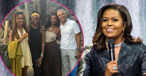 michelle obama makeup free family photo