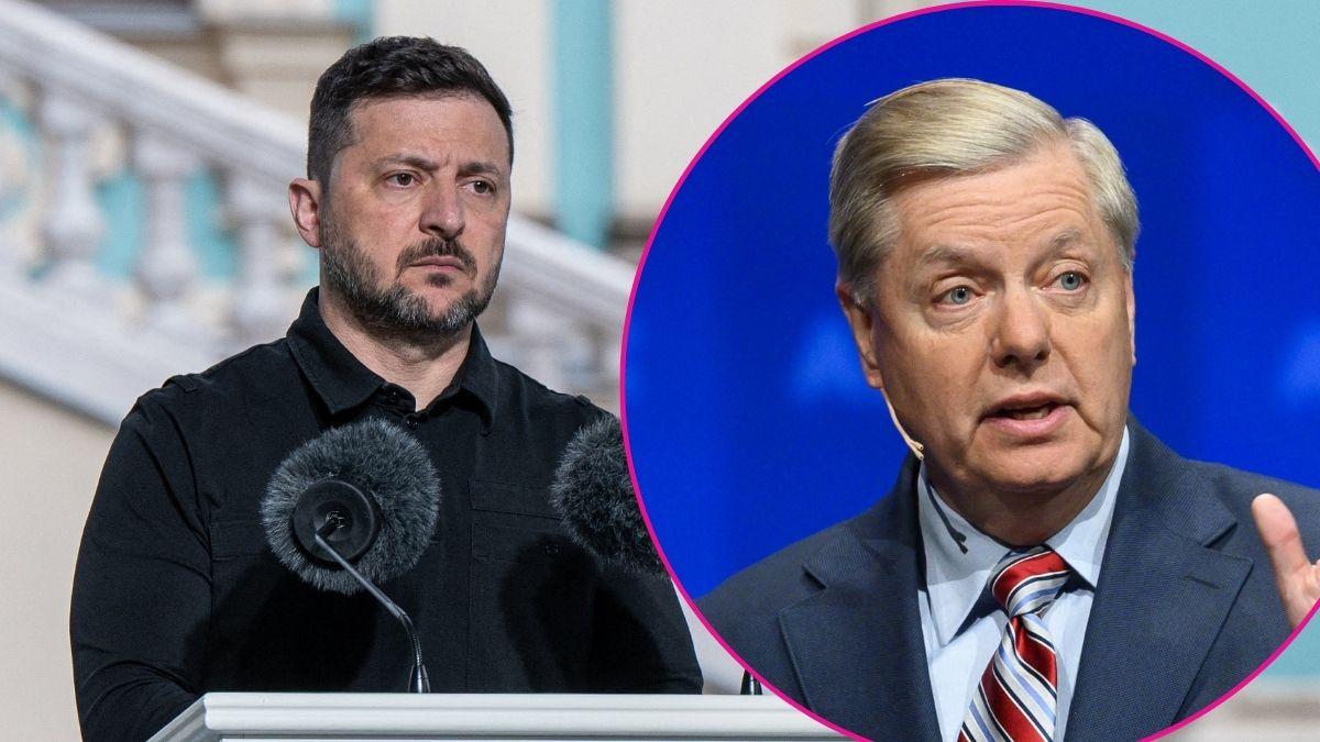 Composite photo of Volodymyr Zelenskyy and Lindsey Graham.