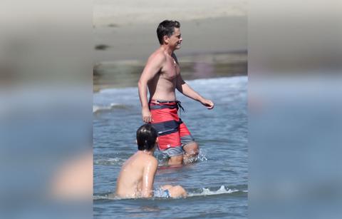 rob lowe and son at the beach on easter weekend