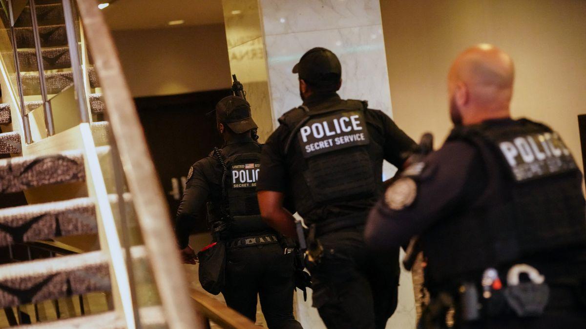 Image of 'One officer was shot,' the president confirmed.