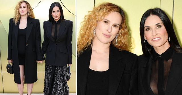 Demi Moore Poses With Pregnant Rumer Wills At Versace Show: Photos