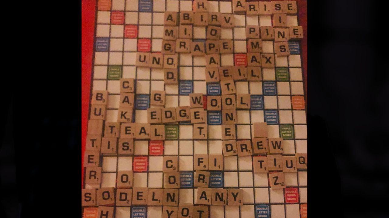 Image of Scrabble game from Spears' post.