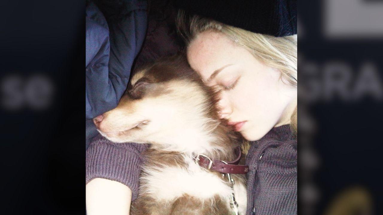 photo of The actress' dog Finn passed away this summer.