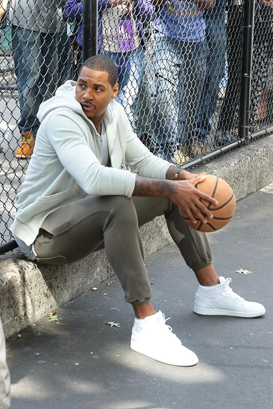 Carmelo Anthony Poses For A Photoshoot In NYC