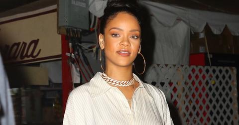 EXCLUSIVE: Rihanna spotted leaving dinner at Pasquale Jones this evening in furry boots