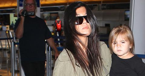 Kourtney Kardashian, Mason Disick and Penelope Disick fly out at LAX