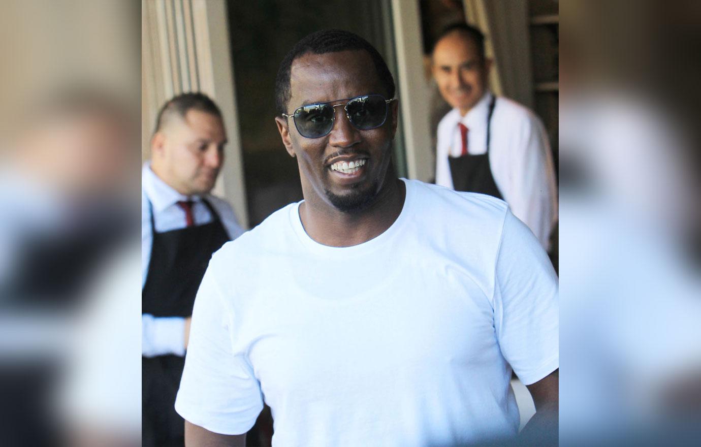 Diddy Smiles After Lunch