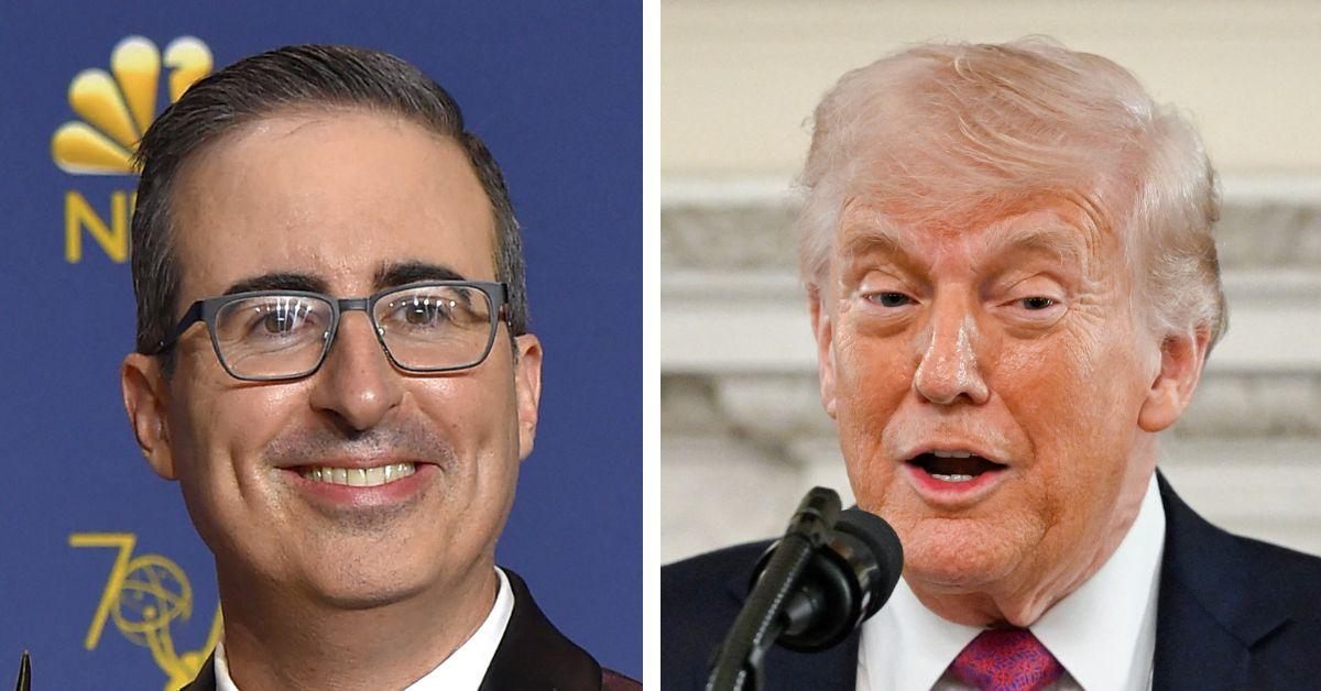 Photo of John Oliver and Donald Trump.