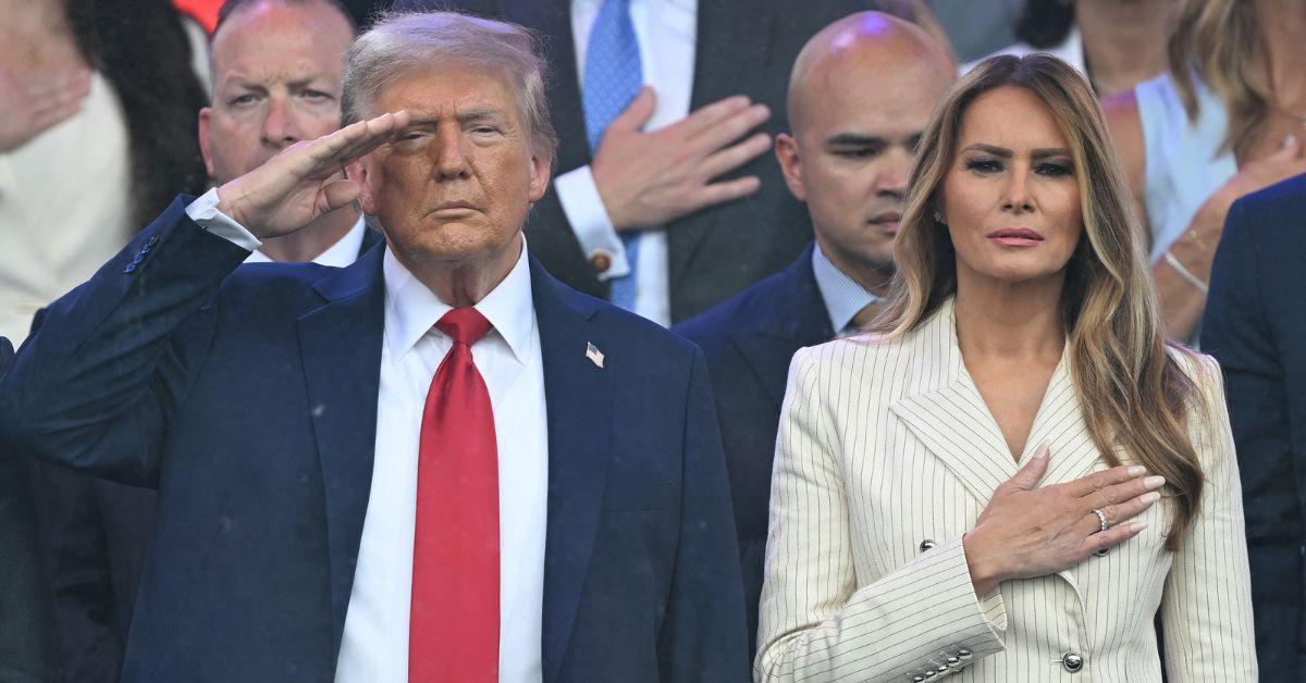melania trumps husband donalds birthday parade video