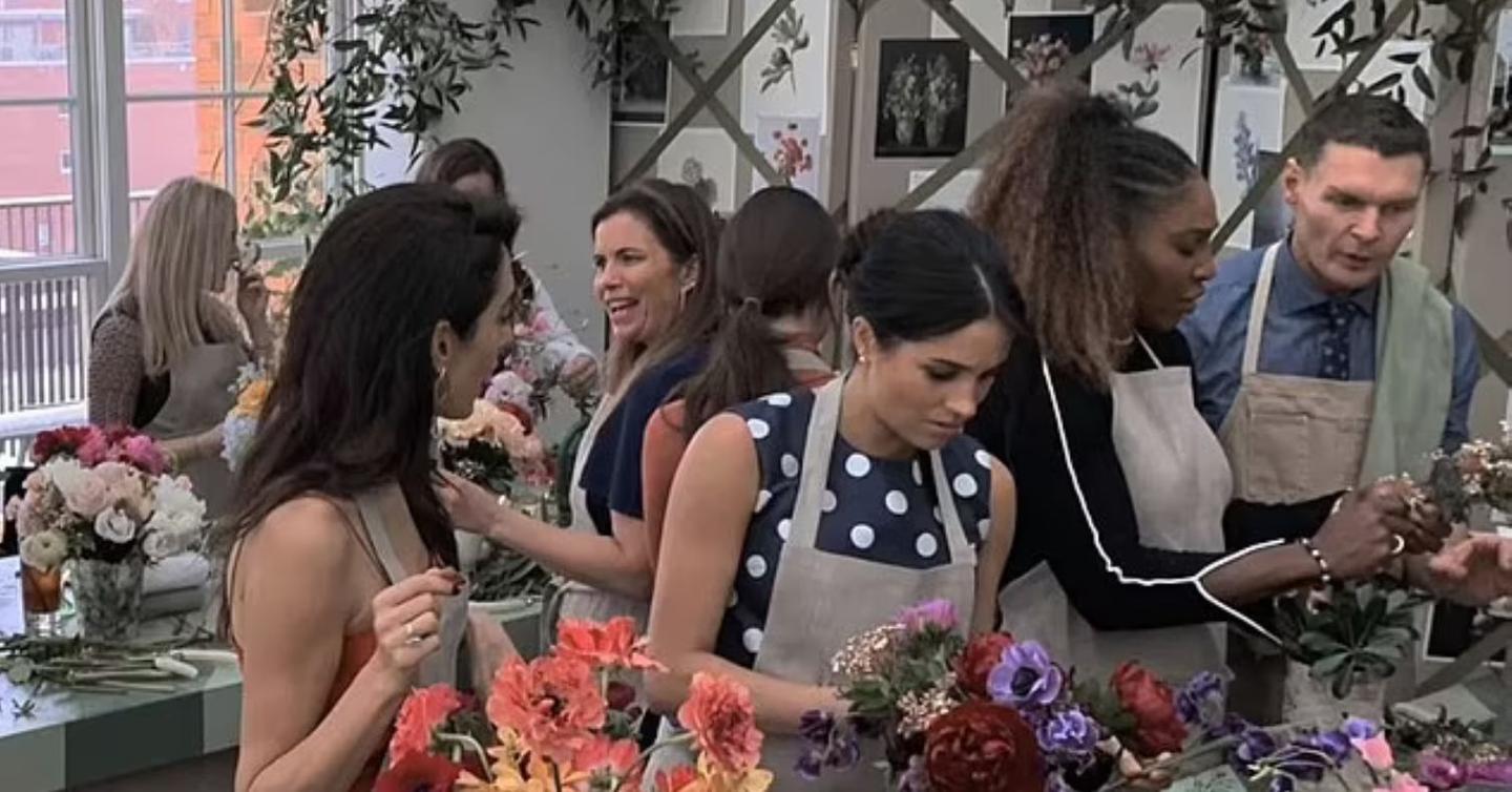 Meghan Markle Dazzles At Friend's Pink-Themed Baby Shower