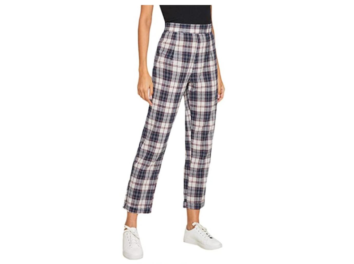 sarah jessica parker plaid trousers check out  similar