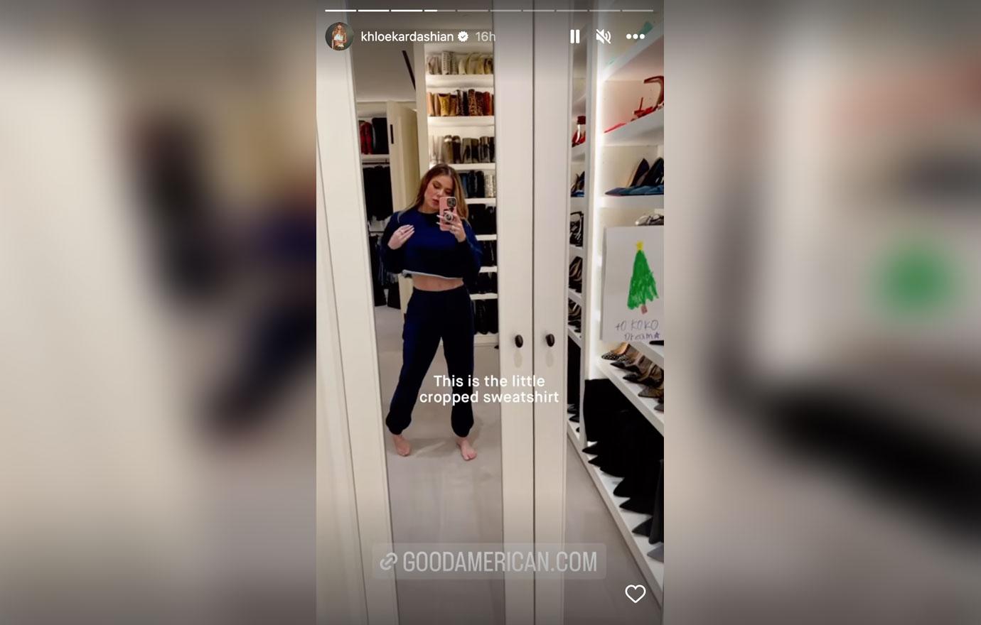 khloe kardashian gives glimpse abs workout mourning tristan thompson mom