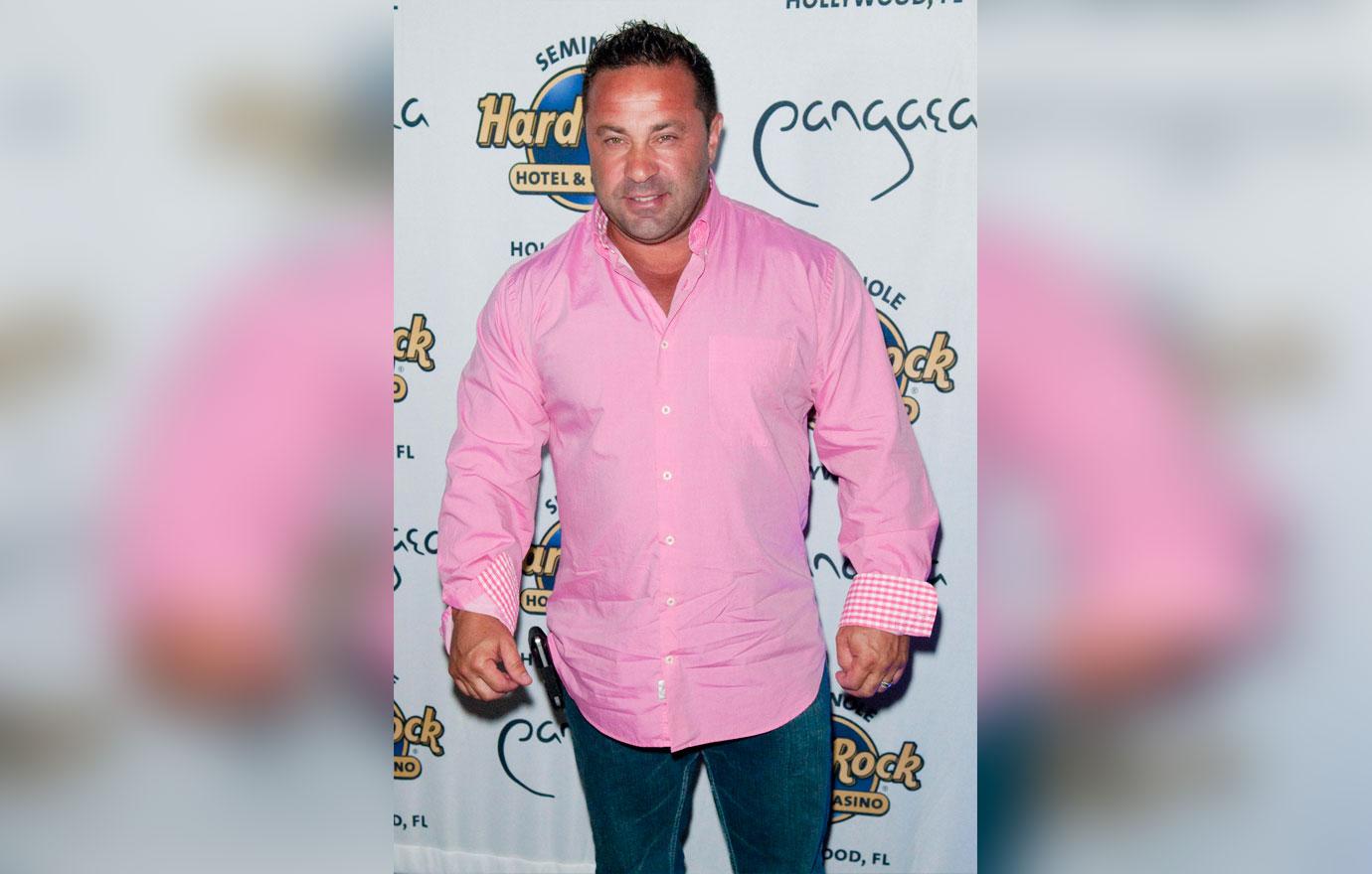 Joe Giudice Wearing Pink Button Down Shirt