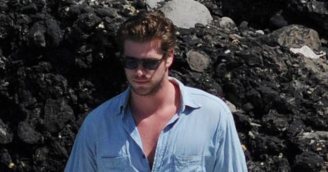 Liam Hemsworth on a boat in Portofino