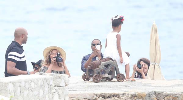 Jay Z ,Beyonce, Blue Ivy Carter seen in the south of France near Cannes.