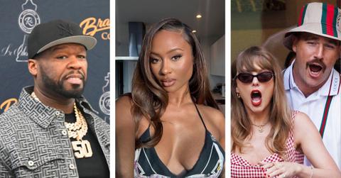 cent shades travis kelce ex kayla nicole praises taylor swift