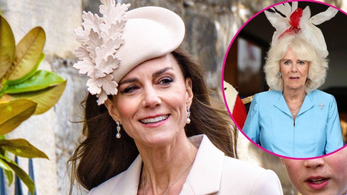 image of Kate middleton, inset queen camilla