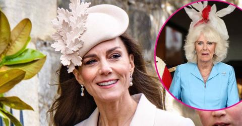 image of Kate middleton, inset queen camilla